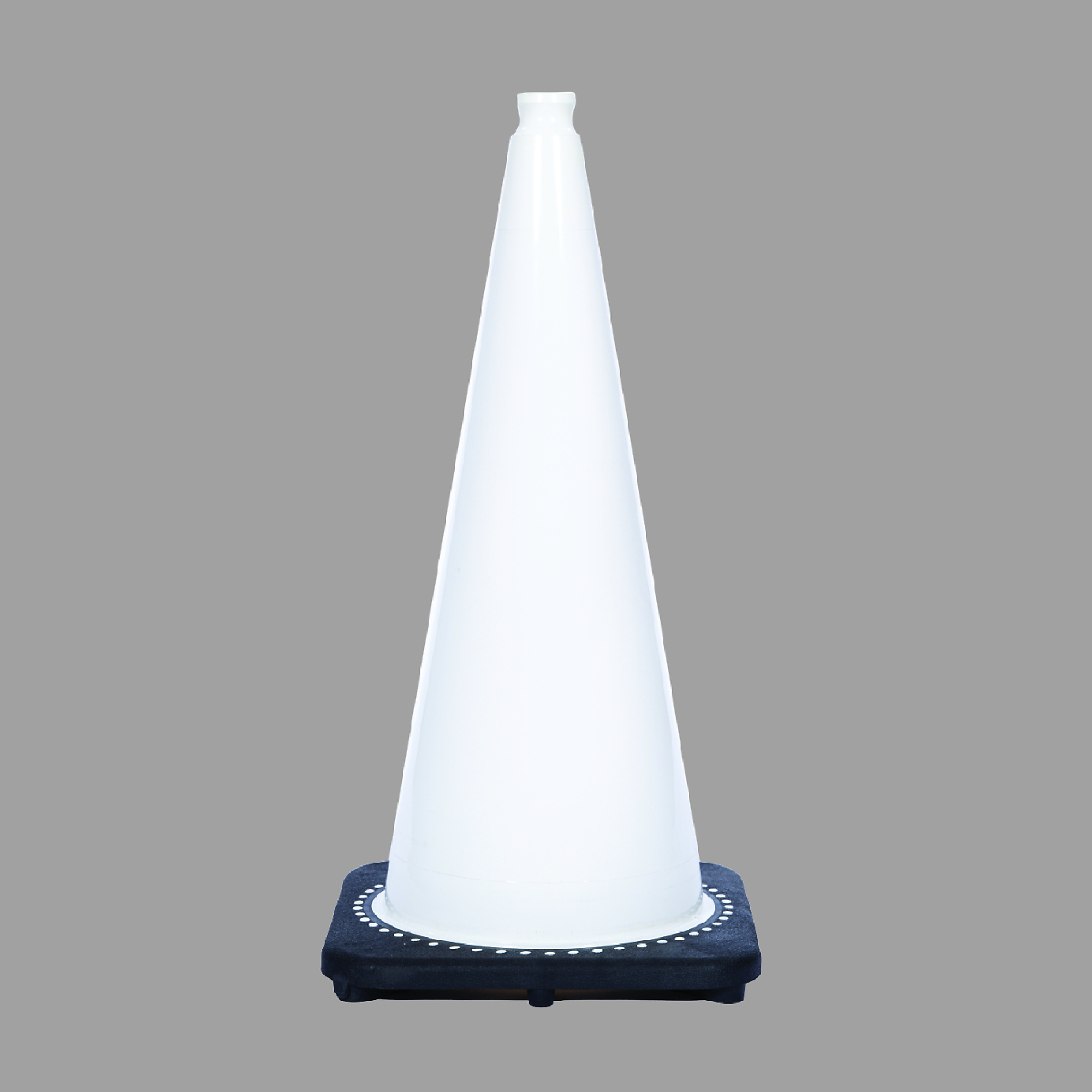 JBC REVOLUTION SERIES 28" Wide Body 7 lb.  White Traffic Cone With Black Base, Plain No Reflective, Model # RS70032C-WHITE